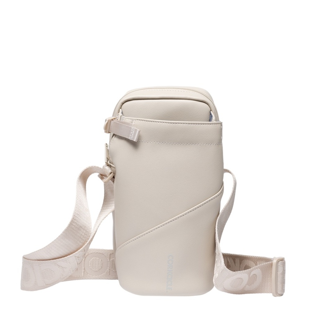 NEW Beige Corkcicle Crossbody Water Bottle Carrying Sling, Adjustable Straps